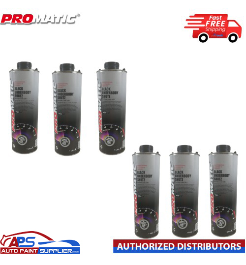 6 X PROMATIC SCHUTZ UNDER SEAL UNDERBODY RUST PROTECTION PROTECTOR BLACK 1LTR